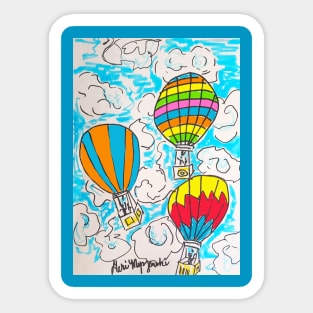 Going up in a Hot Air Ballon Sticker